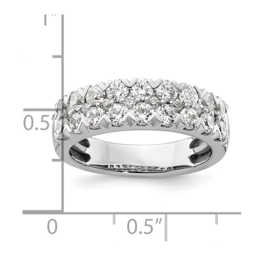 14k White Gold 1 1/2 ct Lab Grown Diamond VS/SI+ G+ Comp Double Row Band