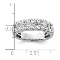 14k White Gold 1 1/2 ct Lab Grown Diamond VS/SI+ G+ Comp Double Row Band