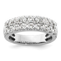 14k White Gold 1 1/2 ct Lab Grown Diamond VS/SI+ G+ Comp Double Row Band