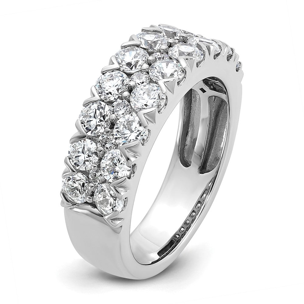 14k White Gold 2 ct Lab Grown Diamond VS/SI+ G+ Complete Double Row Band