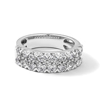 14k White Gold 1 1/2 ct Lab Grown Diamond VS/SI+ G+ Comp Double Row Band