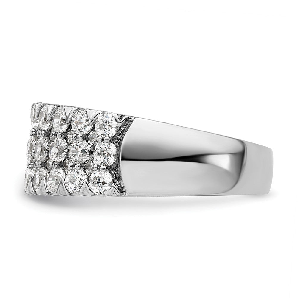 14k White Gold 1 1/2 ct Lab Grown Diamond VS/SI+ G+ Comp Triple Row Band