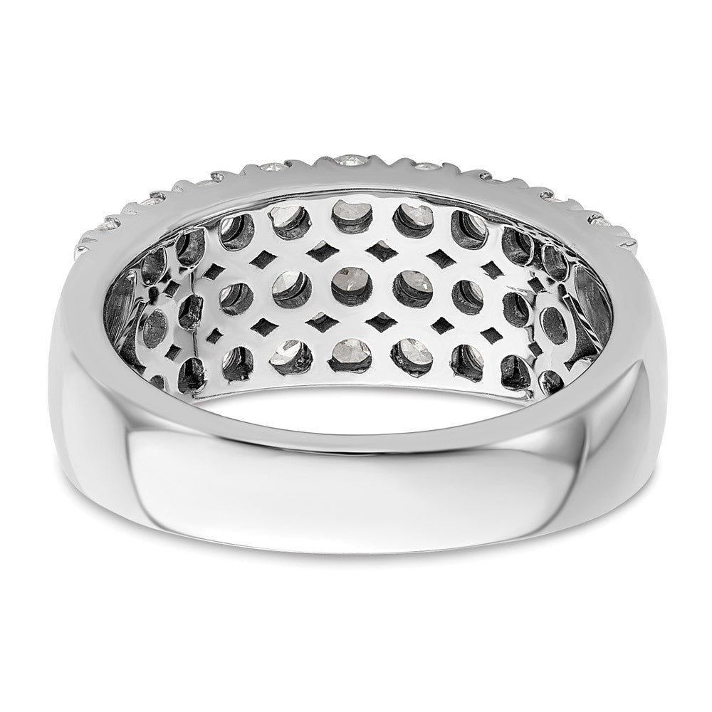 14k White Gold 1 1/2 ct Lab Grown Diamond VS/SI+ G+ Comp Triple Row Band