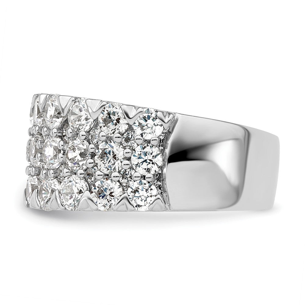 14k White Gold 3ct Lab Grown Diamond VS/SI+ G+ Complete Triple Row Band