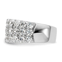 14k White Gold 3ct Lab Grown Diamond VS/SI+ G+ Complete Triple Row Band