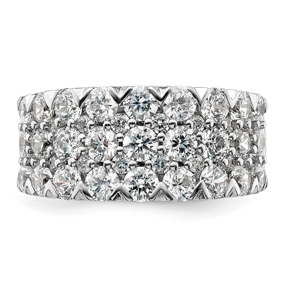 14k White Gold 3 ct Lab Grown Diamond VS/SI+ G+ Complete Triple Row Band