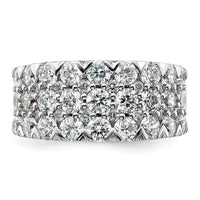 14k White Gold 3ct Lab Grown Diamond VS/SI+ G+ Complete Triple Row Band