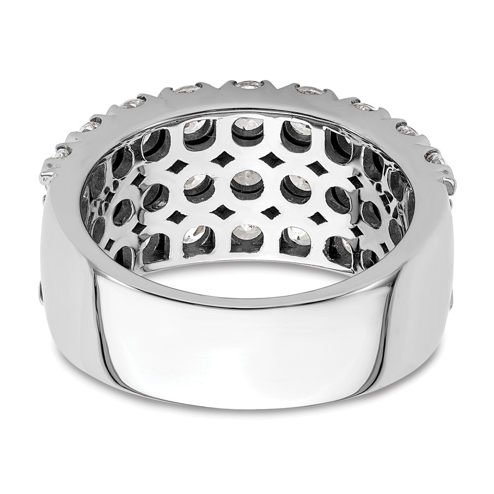 14k White Gold 3 ct Lab Grown Diamond VS/SI+ G+ Complete Triple Row Band