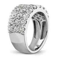 14k White Gold 3 ct Lab Grown Diamond VS/SI+ G+ Complete Triple Row Band