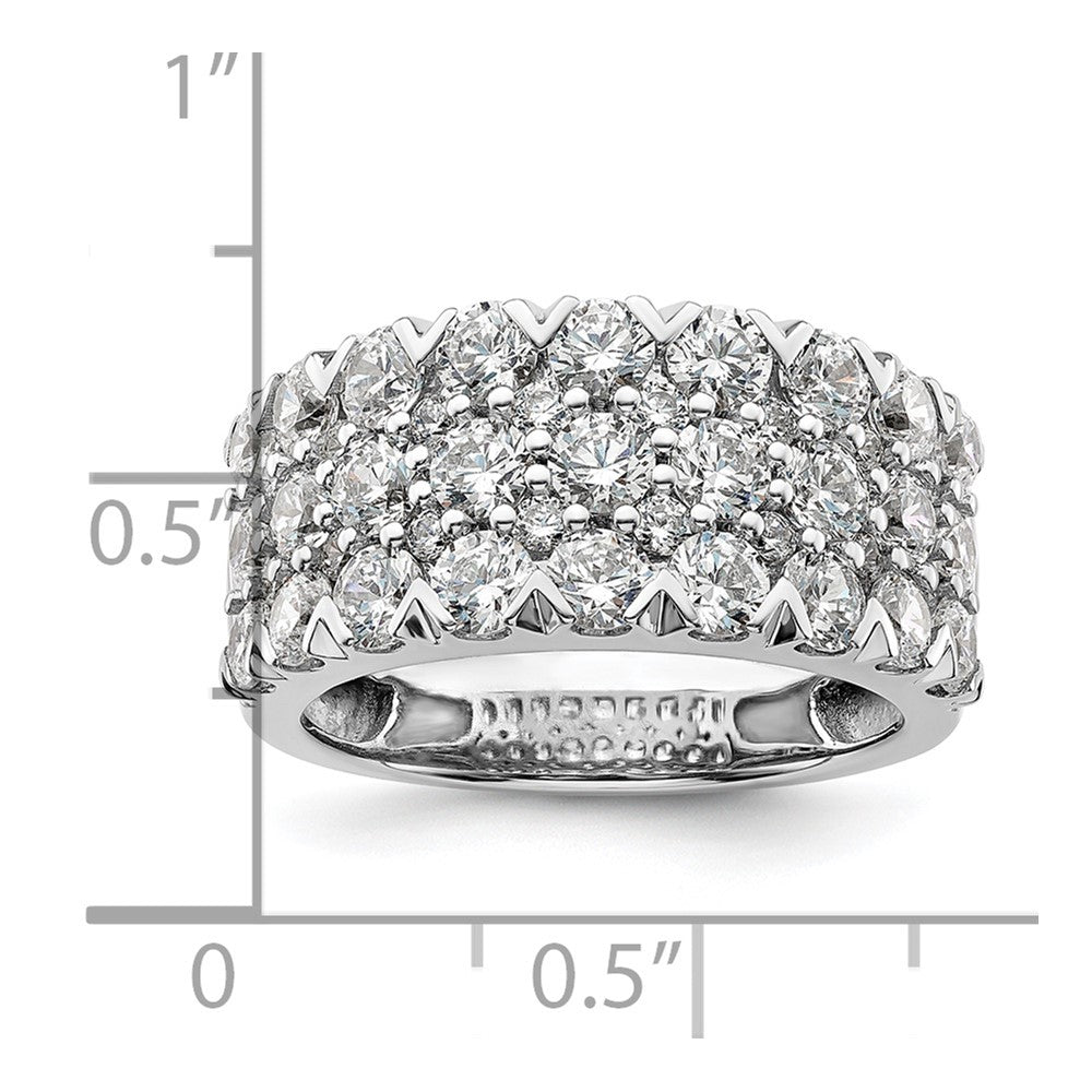 14k White Gold 3 ct Lab Grown Diamond VS/SI+ G+ Complete Triple Row Band