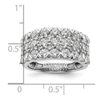 14k White Gold 3 ct Lab Grown Diamond VS/SI+ G+ Complete Triple Row Band
