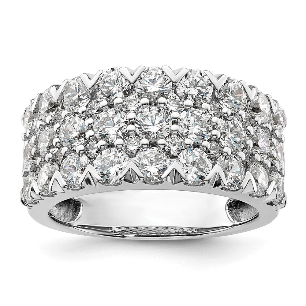 14k White Gold 3 ct Lab Grown Diamond VS/SI+ G+ Complete Triple Row Band