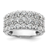 14k White Gold 3 ct Lab Grown Diamond VS/SI+ G+ Complete Triple Row Band
