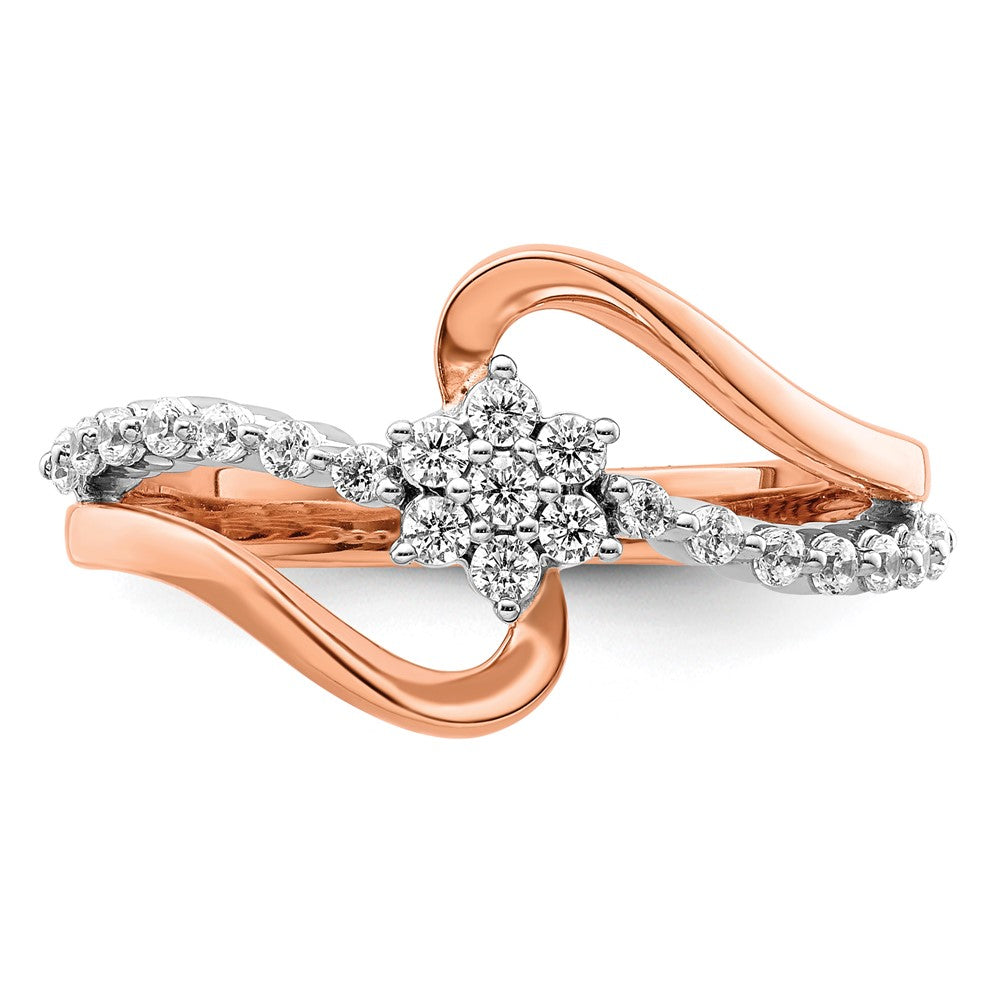 14k Two-Tone 1/3 ct Lab Grown Diamond VS/SI+ G+ Comp Fashion Ring