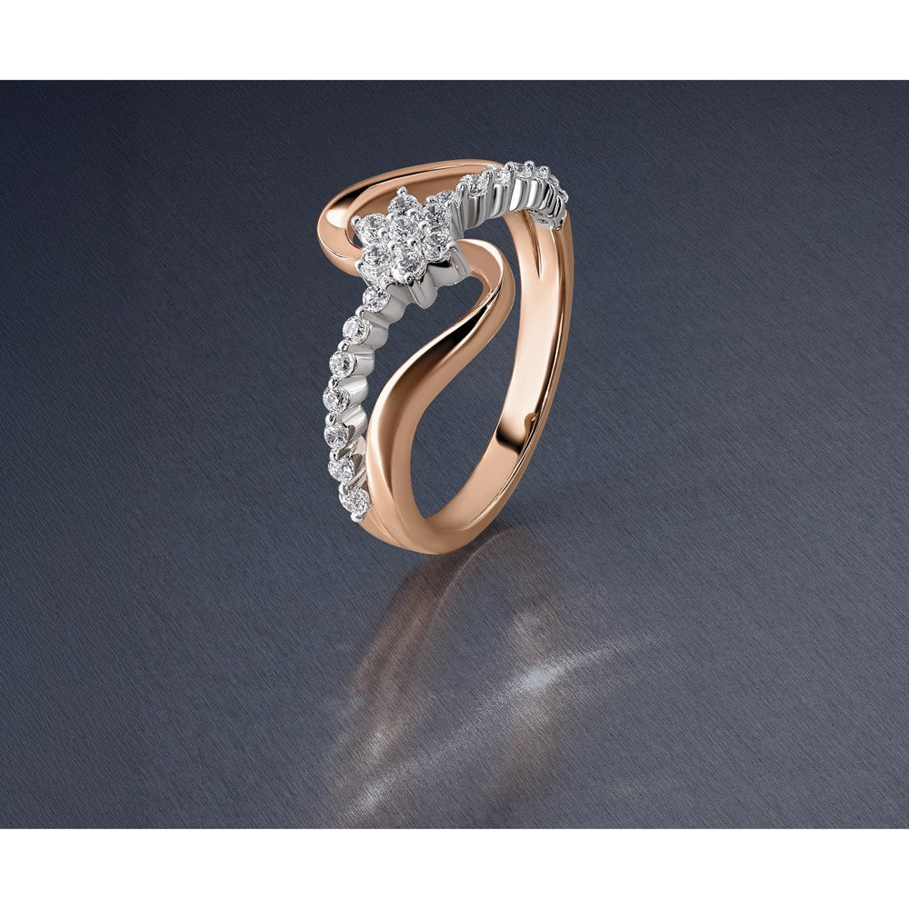 14k Two-Tone 1/3 ct Lab Grown Diamond VS/SI+ G+ Comp Fashion Ring