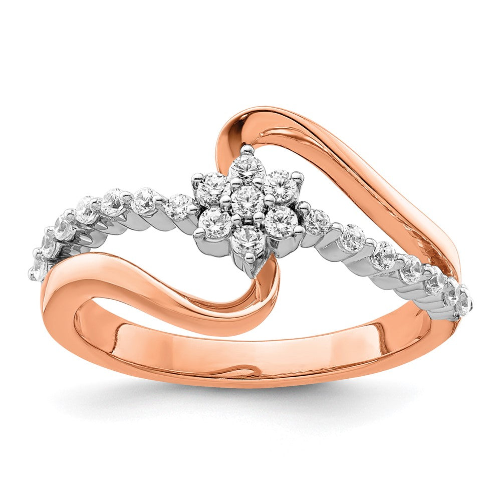 14k Two-Tone 1/3 ct Lab Grown Diamond VS/SI+ G+ Comp Fashion Ring
