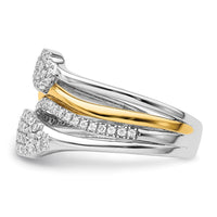 14k Two-Tone 3/8 ct Lab Grown Diamond VS/SI+ G+ Complete Fashion Ring