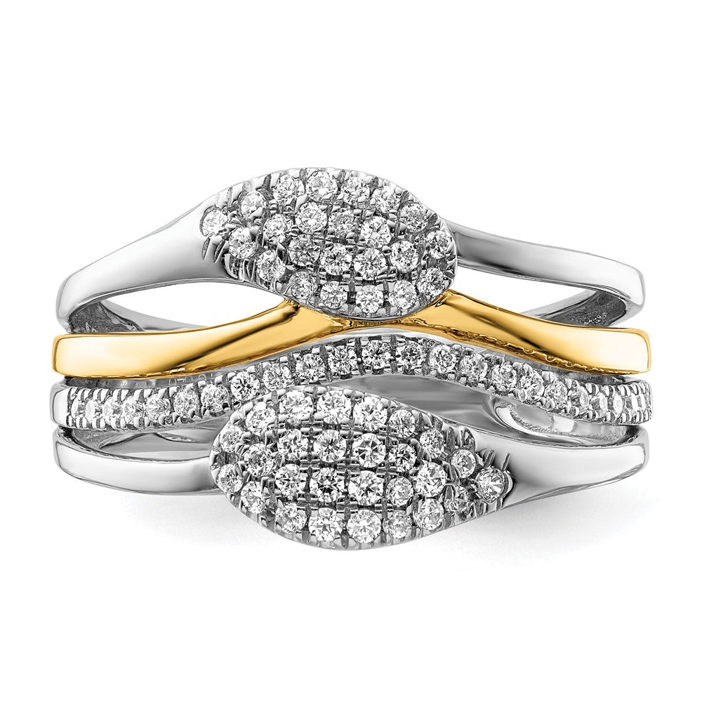 14k Two-Tone 3/8 ct Lab Grown Diamond VS/SI+ G+ Complete Fashion Ring