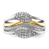 14k Two-Tone 3/8 ct Lab Grown Diamond VS/SI+ G+ Complete Fashion Ring