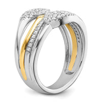 14k Two-Tone 3/8 ct Lab Grown Diamond VS/SI+ G+ Complete Fashion Ring