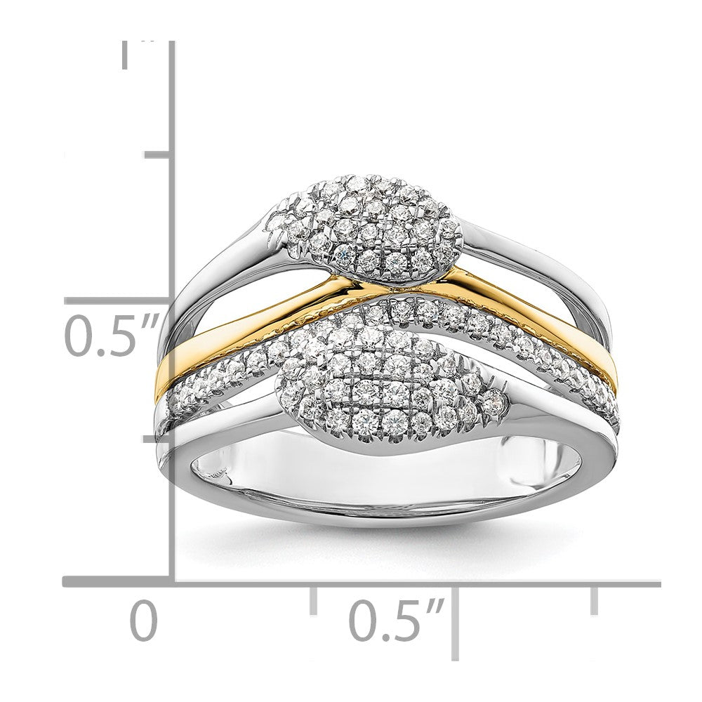 14k Two-Tone 3/8 ct Lab Grown Diamond VS/SI+ G+ Complete Fashion Ring