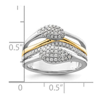 14k Two-Tone 3/8 ct Lab Grown Diamond VS/SI+ G+ Complete Fashion Ring