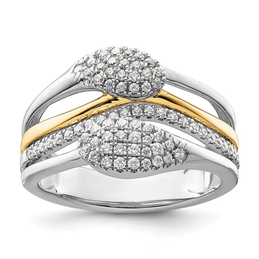 14k Two-Tone 3/8 ct Lab Grown Diamond VS/SI+ G+ Complete Fashion Ring