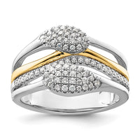 14k Two-Tone 3/8 ct Lab Grown Diamond VS/SI+ G+ Complete Fashion Ring