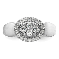 14kw 1/2ct Lab Grown Diamond VS/SI+ G+ Comp Cluster Engagement Ring