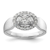 14kw 1/2ct Lab Grown Diamond VS/SI+ G+ Comp Cluster Engagement Ring