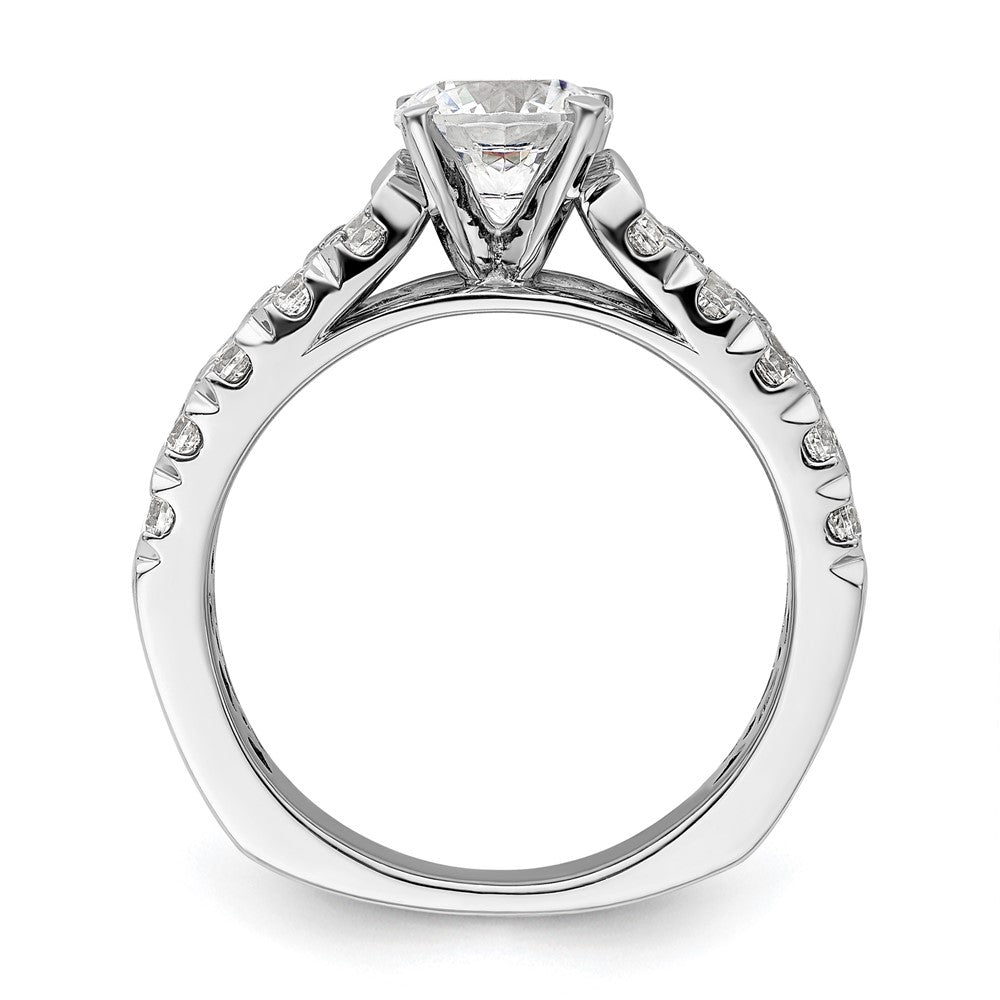 14k White Gold 1 1/10 ct Lab Grown Dia VS/SI+ G+ 1 ct Center Semi Eng Ring