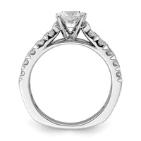 14k White Gold 1 1/10 ct Lab Grown Dia VS/SI+ G+ 1 ct Center Semi Eng Ring
