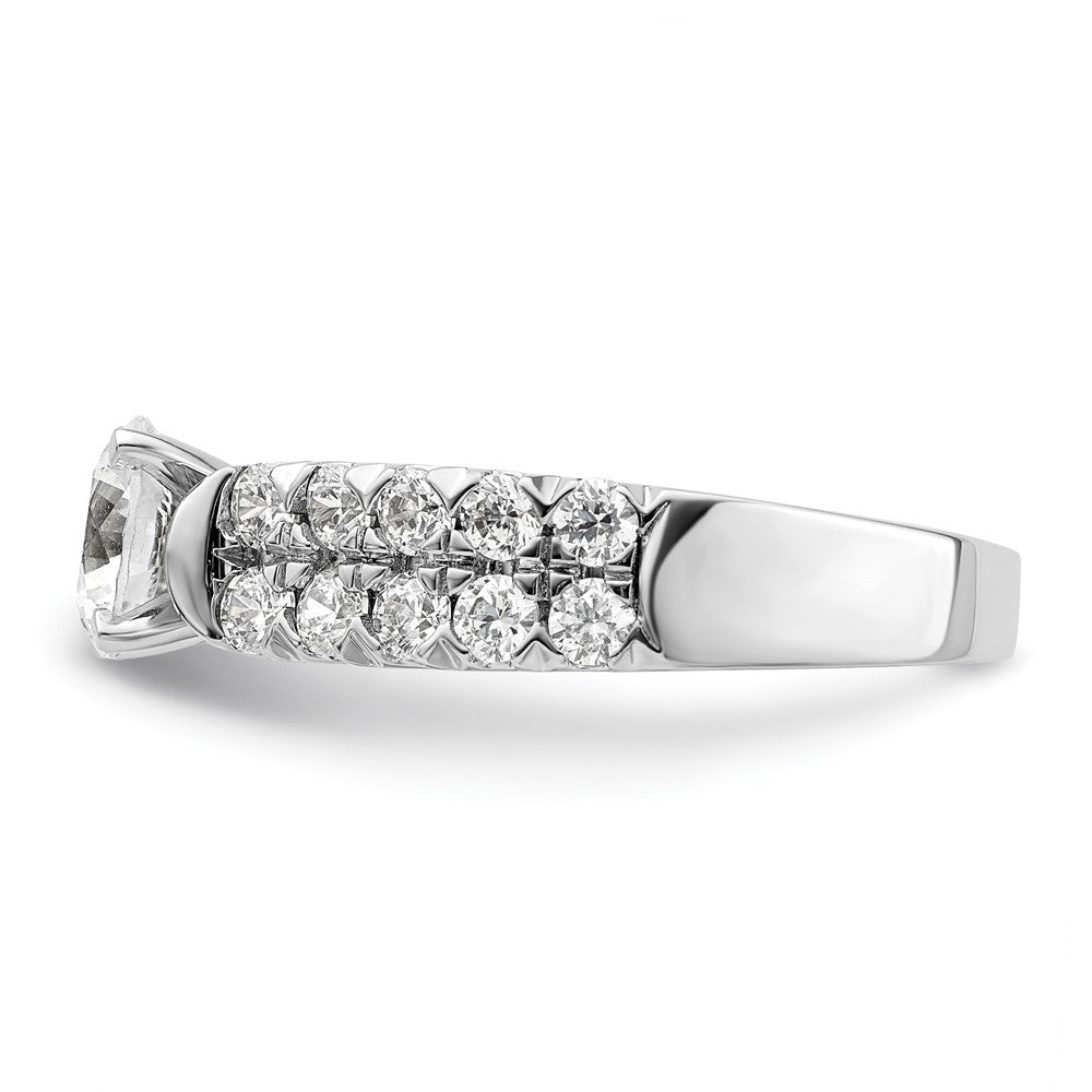 14k White Gold 1 1/10 ct Lab Grown Dia VS/SI+ G+ 1 ct Center Semi Eng Ring
