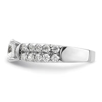 14k White Gold 1 1/10 ct Lab Grown Dia VS/SI+ G+ 1 ct Center Semi Eng Ring