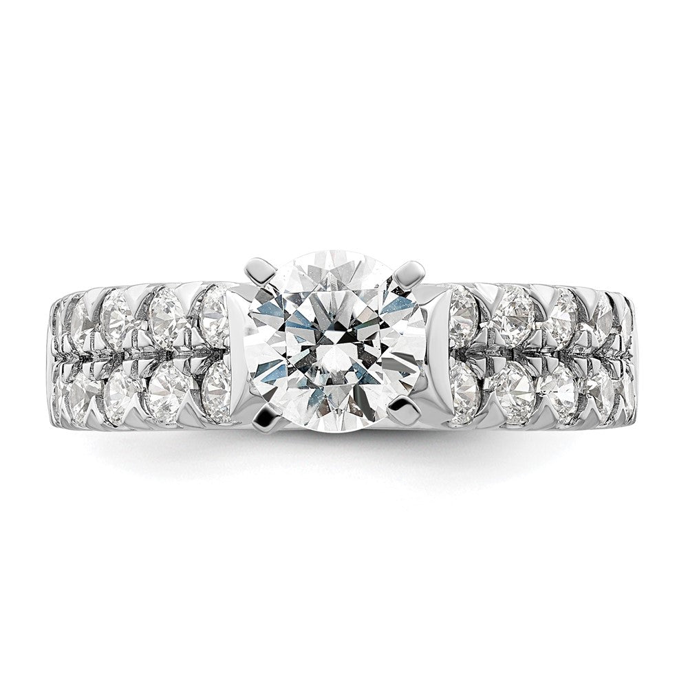 14k White Gold 1 1/10 ct Lab Grown Dia VS/SI+ G+ 1 ct Center Semi Eng Ring