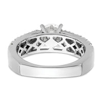 14k White Gold 1 1/10 ct Lab Grown Dia VS/SI+ G+ 1 ct Center Semi Eng Ring
