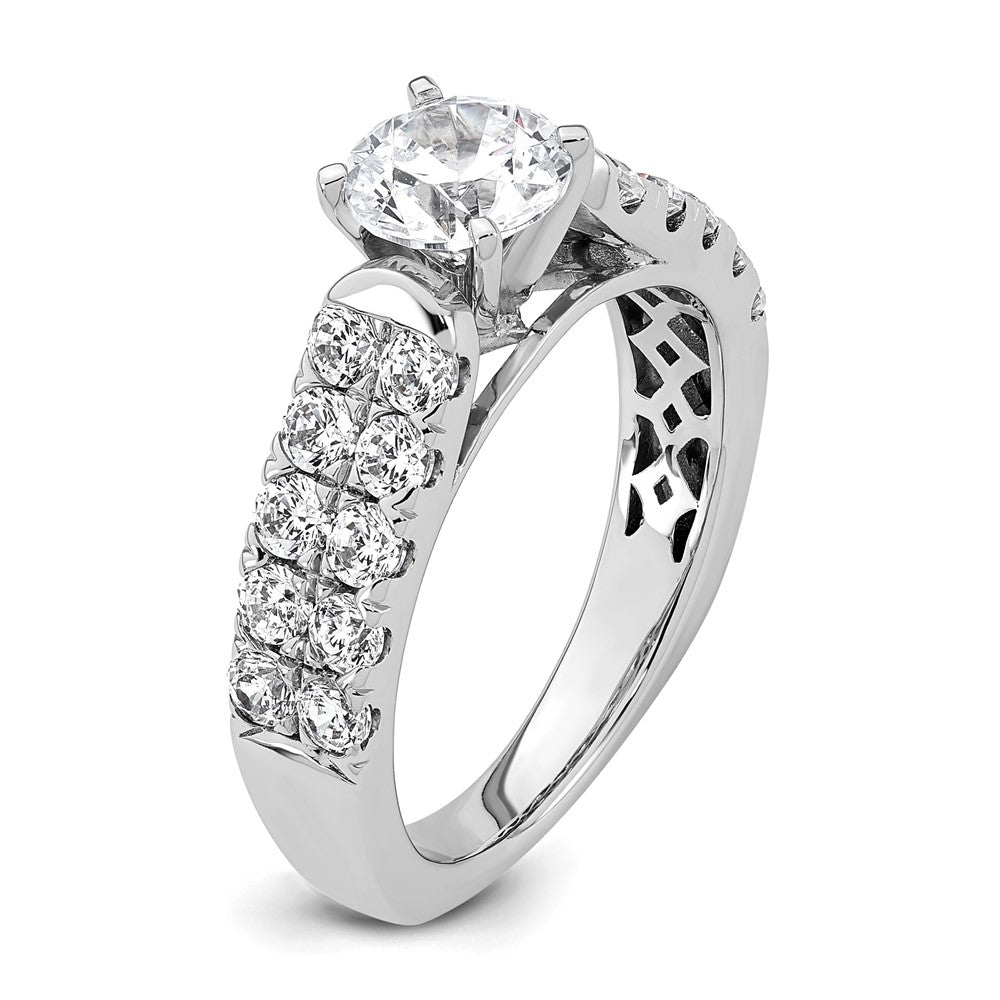 14k White Gold 1 1/10 ct Lab Grown Dia VS/SI+ G+ 1 ct Center Semi Eng Ring