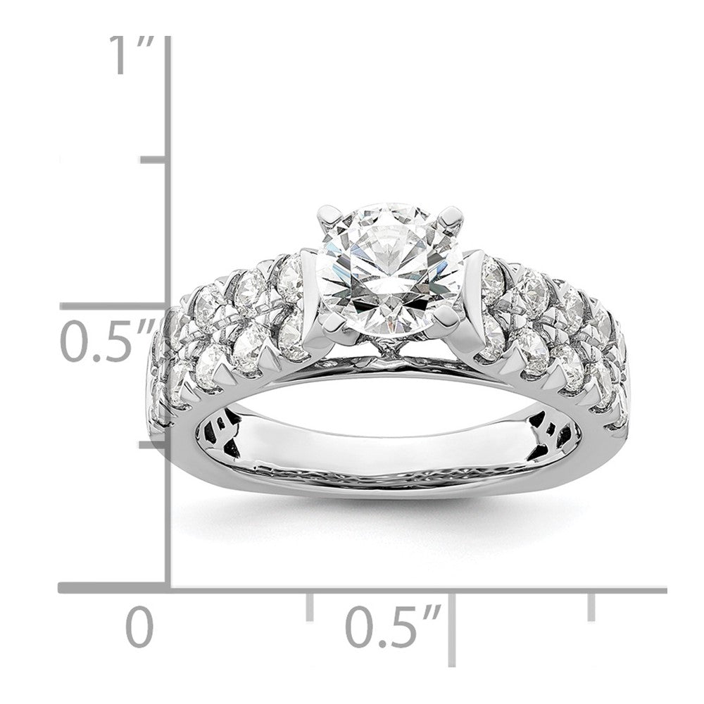 14k White Gold 1 1/10 ct Lab Grown Dia VS/SI+ G+ 1 ct Center Semi Eng Ring