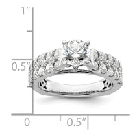 14k White Gold 1 1/10 ct Lab Grown Dia VS/SI+ G+ 1 ct Center Semi Eng Ring