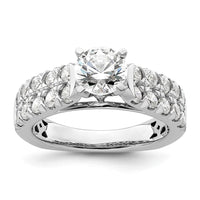14k White Gold 1 1/10 ct Lab Grown Dia VS/SI+ G+ 1 ct Center Semi Eng Ring