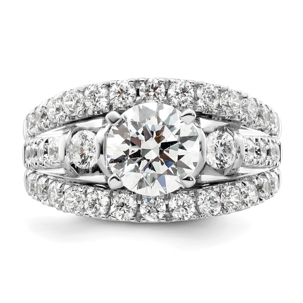 14kw 2 7/8ct Cert Lab Grown Diamond VS/SI+ G+ Round Comp Eng Ring