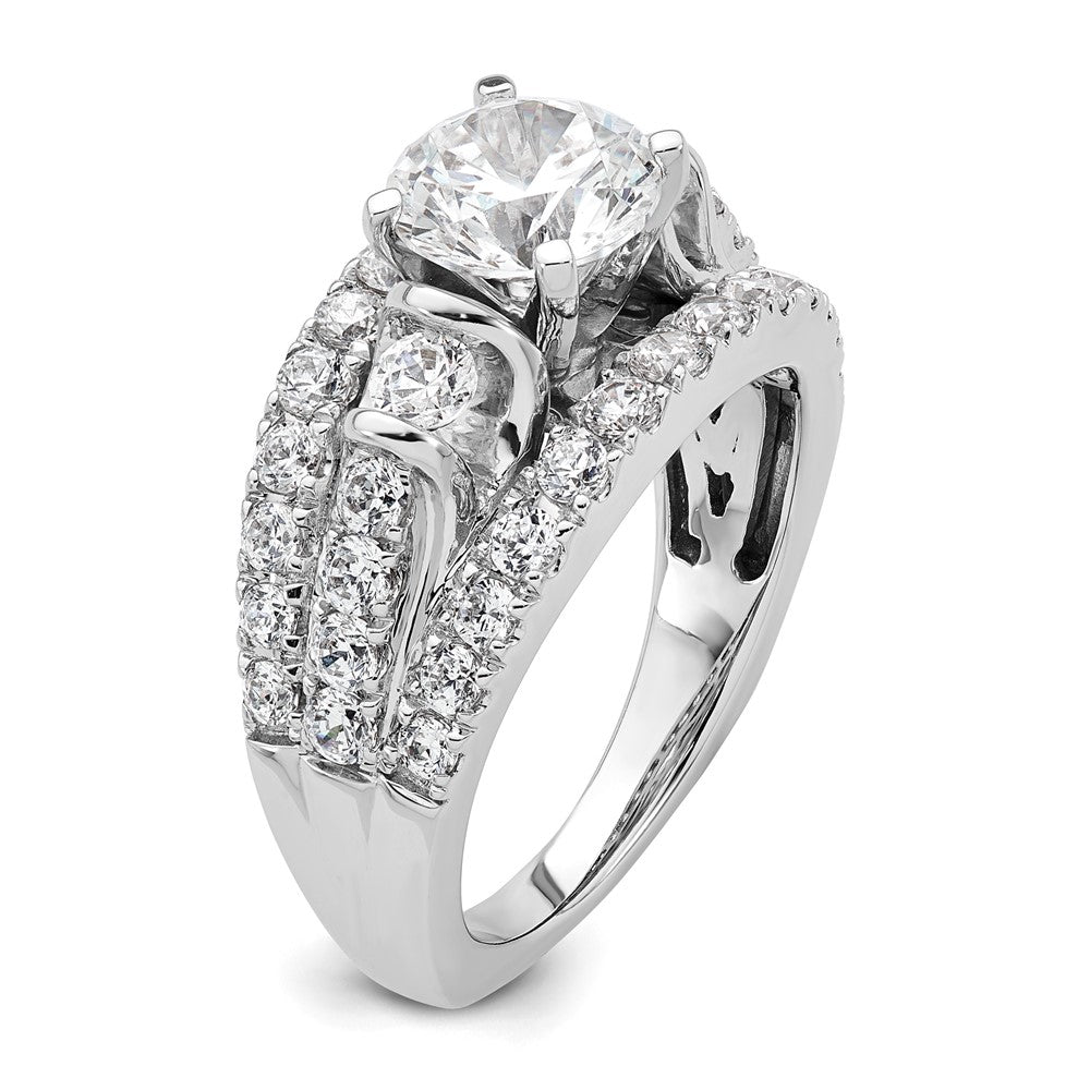 14k White Gold 1 3/8ct Lab Grown Dia VS/SI+ G+ 1 1/2ct Center Semi Eng Ring