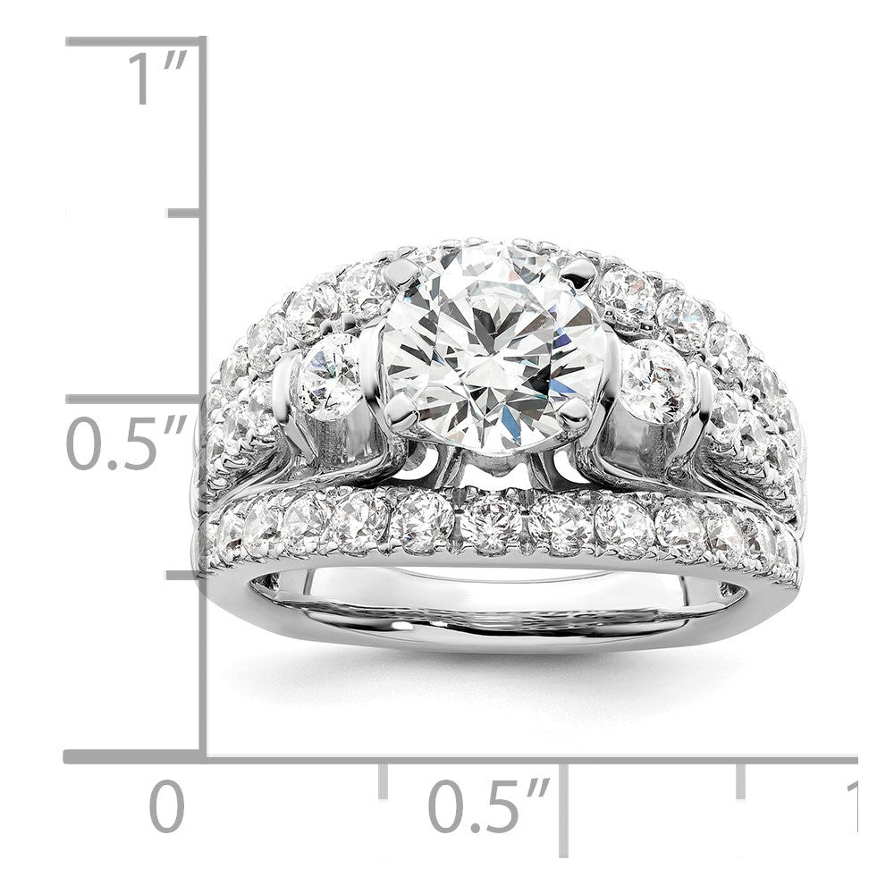 14k White Gold 1 3/8ct Lab Grown Dia VS/SI+ G+ 1 1/2ct Center Semi Eng Ring