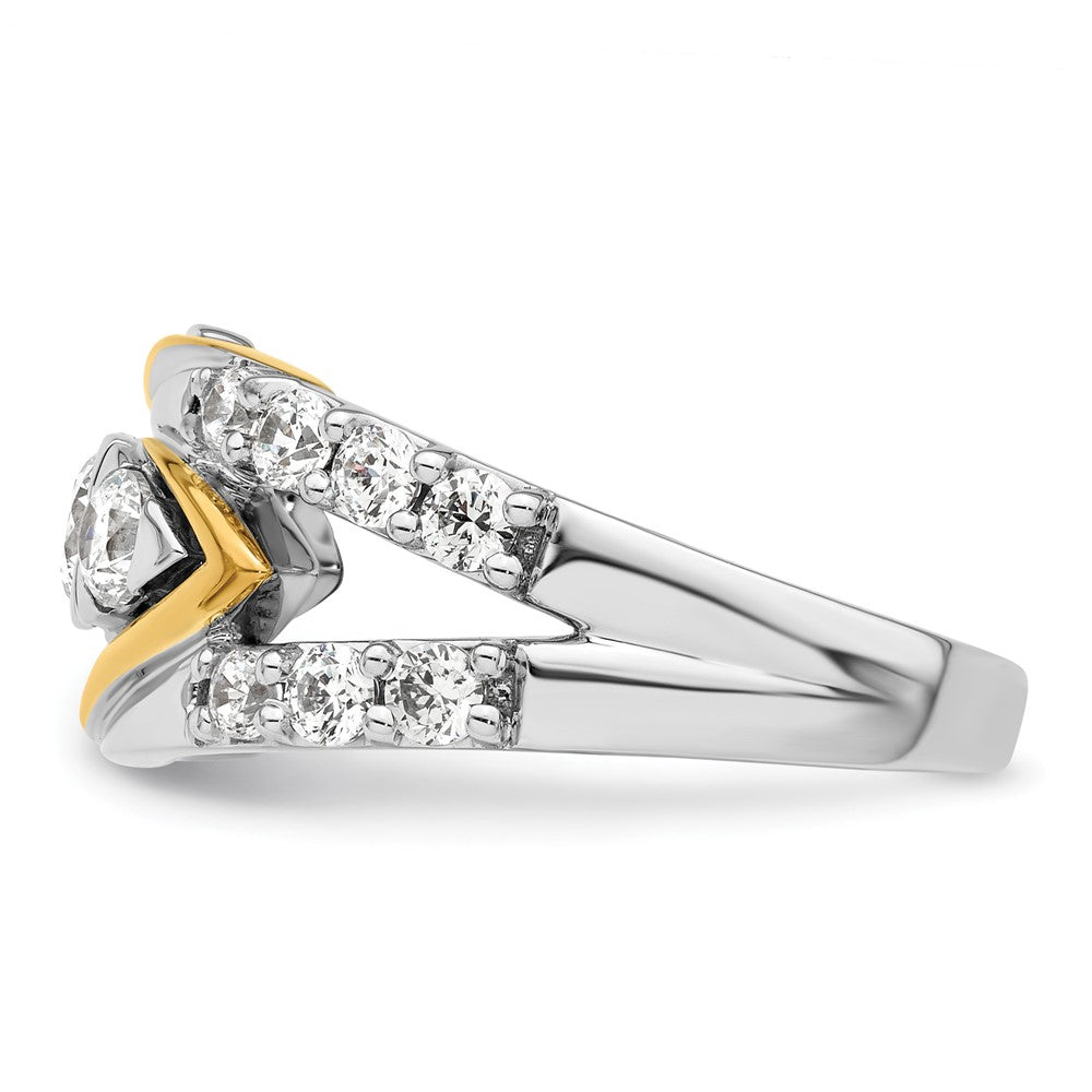 14k Two-Tone 1 1/6 ct Lab Grown Diamond VS/SI+ G+ Complete Fashion Ring