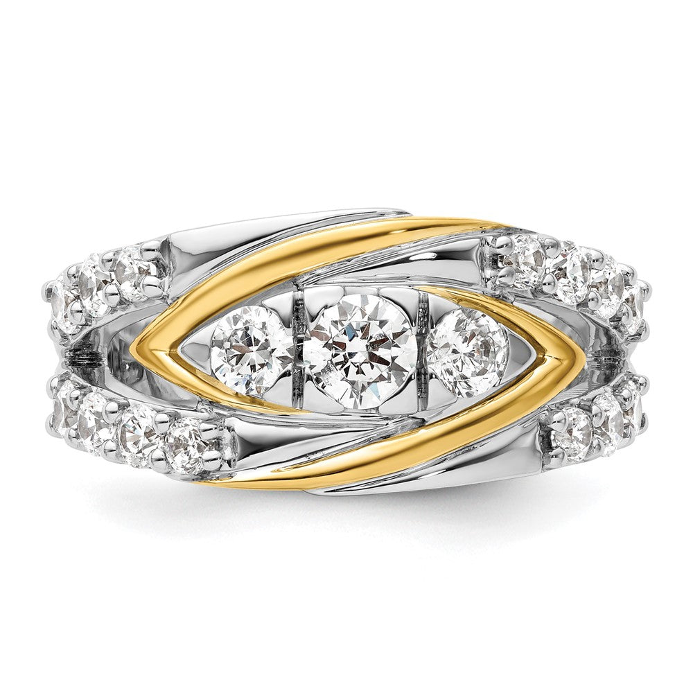 14k Two-Tone 1 1/6 ct Lab Grown Diamond VS/SI+ G+ Complete Fashion Ring