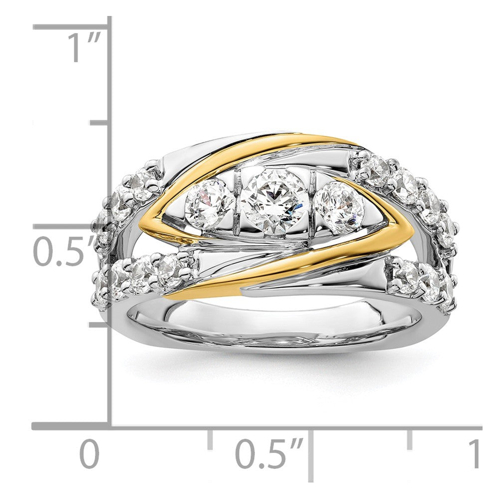 14k Two-Tone 1 1/6 ct Lab Grown Diamond VS/SI+ G+ Complete Fashion Ring