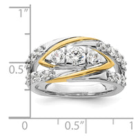 14k Two-Tone 1 1/6 ct Lab Grown Diamond VS/SI+ G+ Complete Fashion Ring