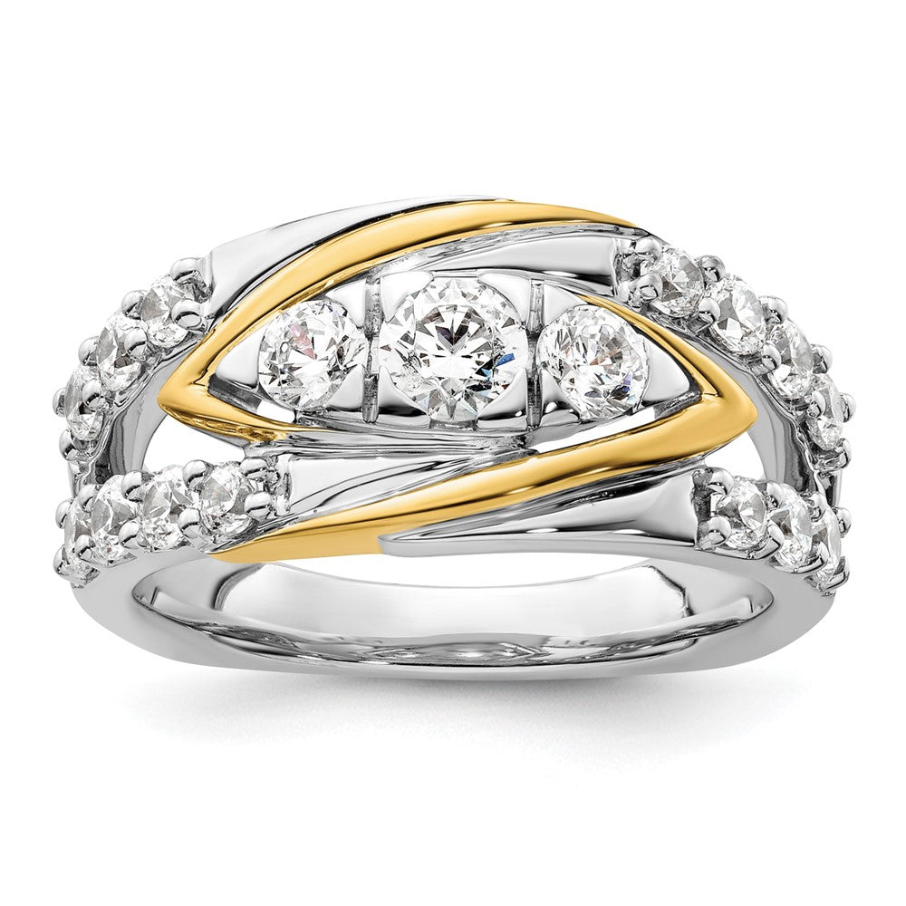 14k Two-Tone 1 1/6 ct Lab Grown Diamond VS/SI+ G+ Complete Fashion Ring