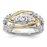 14k Two-Tone 1 1/6 ct Lab Grown Diamond VS/SI+ G+ Complete Fashion Ring