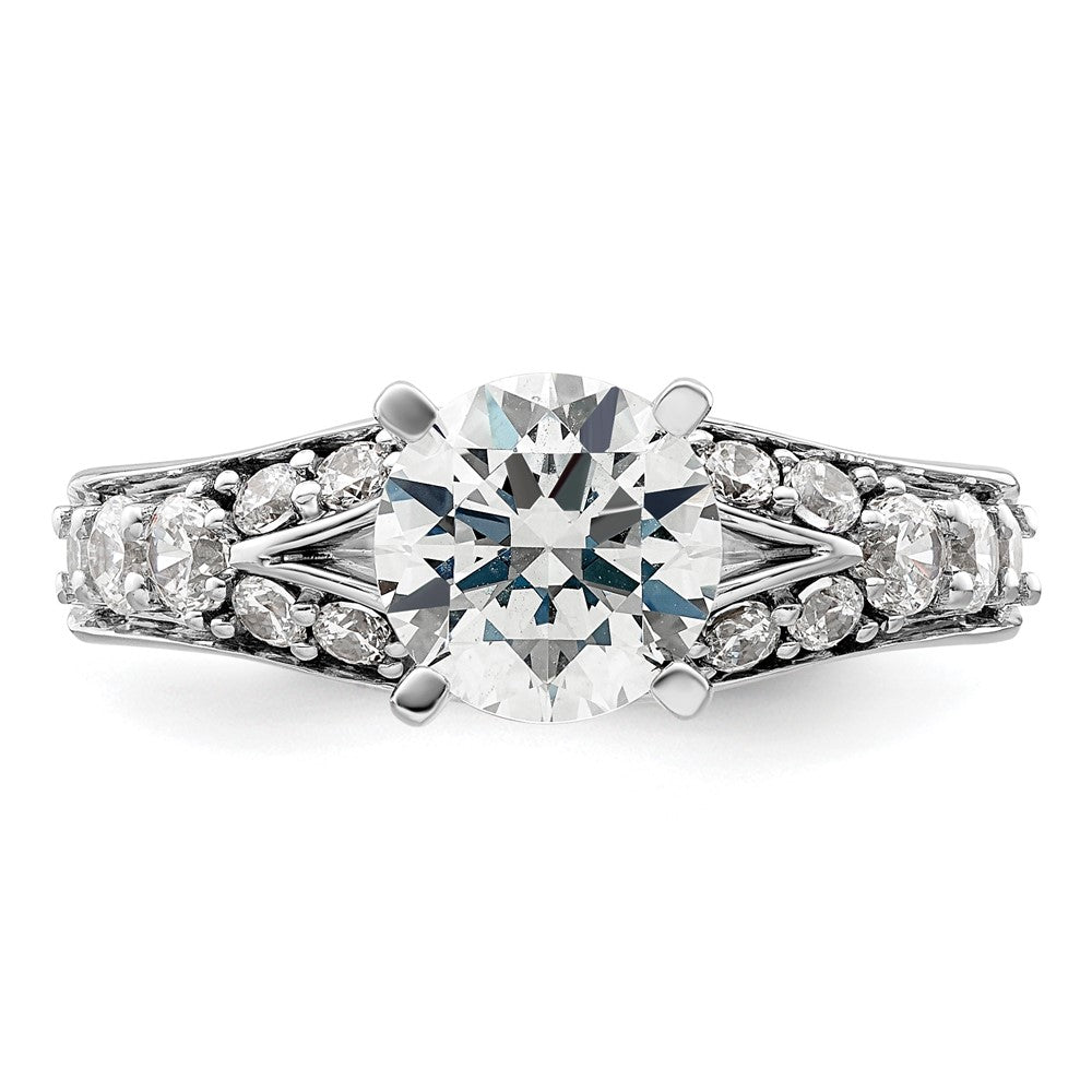 14kw 5/8ct Lab Grown Diamond VS/SI+ G+ 1 1/2ct Center Round Semi Eng Ring